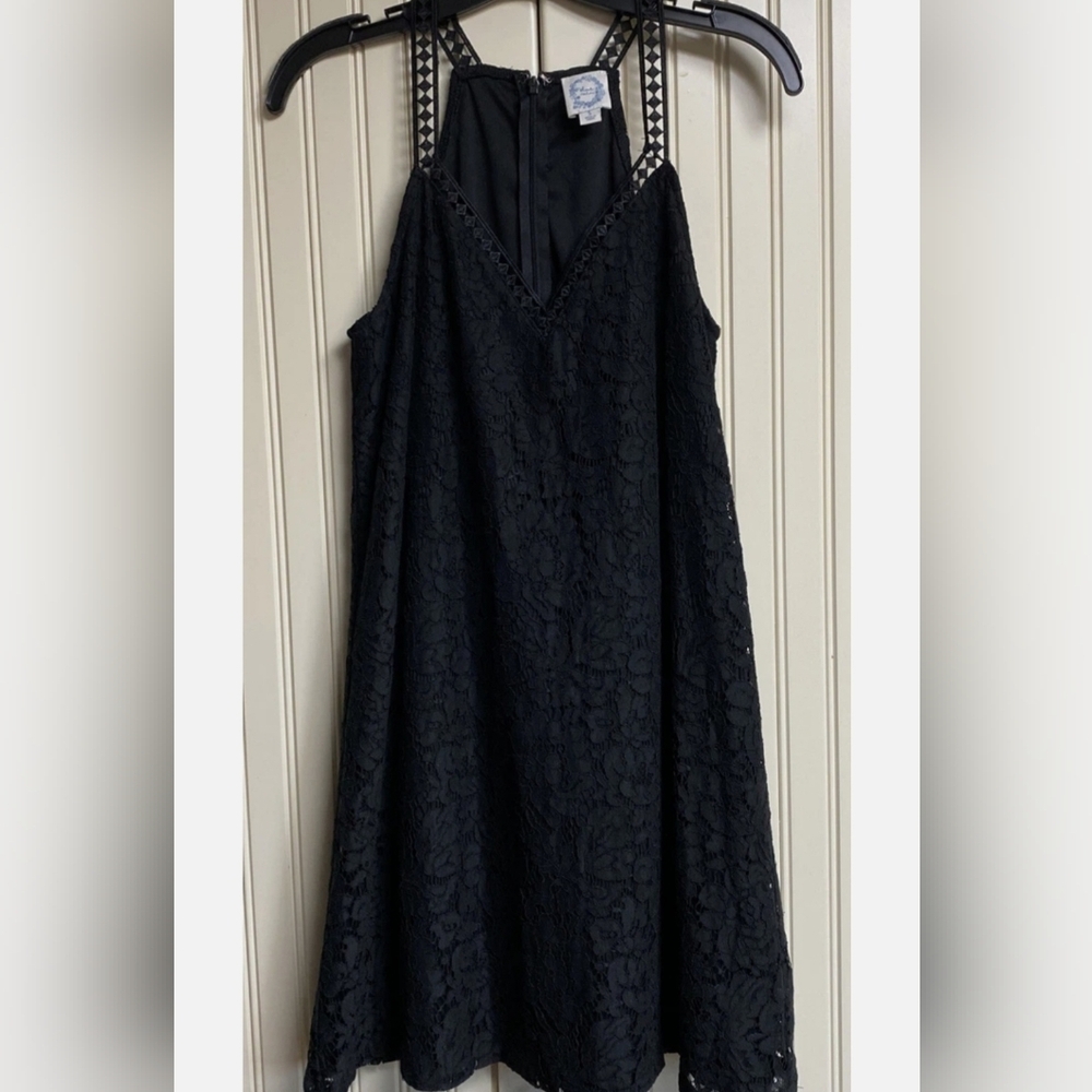 Blue Rain Black Lace Maxi Dress